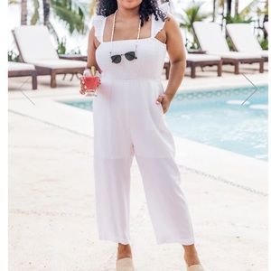 BLACK Smocked Jumpsuit